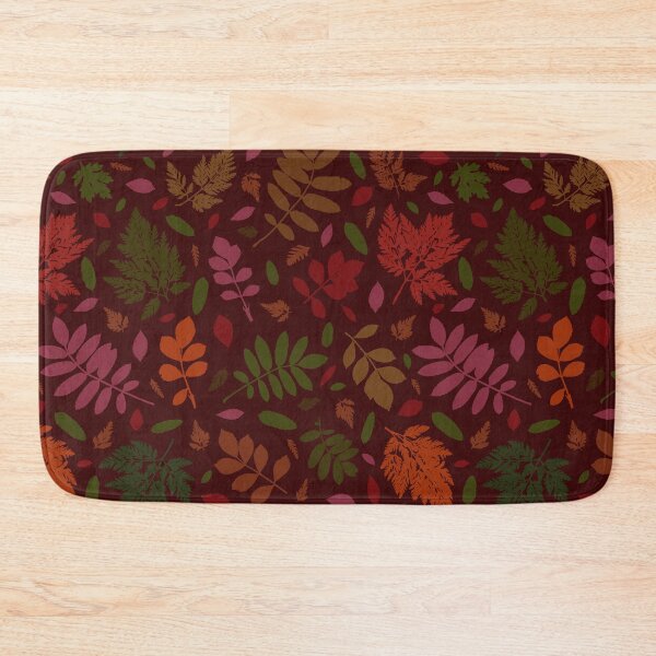 Item preview, Multicolor autumn leaves 9. Wild herbs seamless pattern on maroon brown. Autumn leaf fall. Wild life designed and sold by Yulia Chepurova.