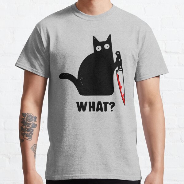 cat with knife shirt