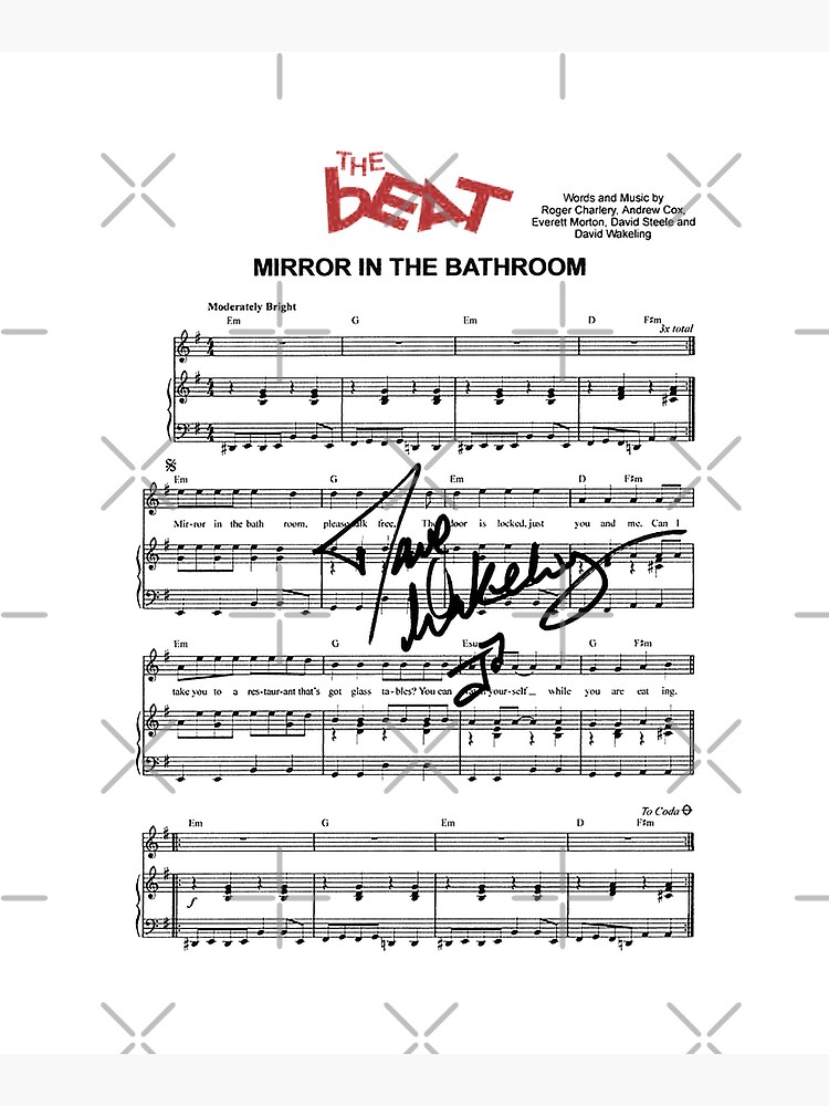 "English Beat Mirror in the Bathroom" Mounted Print for Sale by Debrart