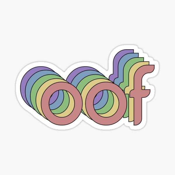 oof black rainbow Sticker