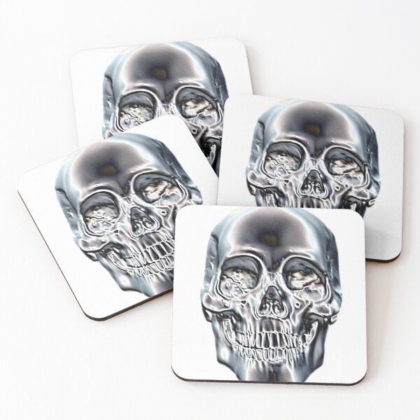 Item preview, Halloween silver skull designed and sold by EQUALSENVY.