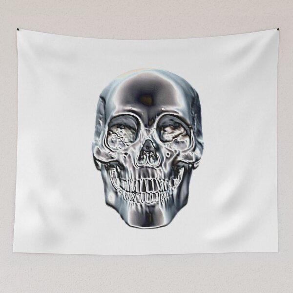 Item preview, Halloween silver skull designed and sold by EQUALSENVY.