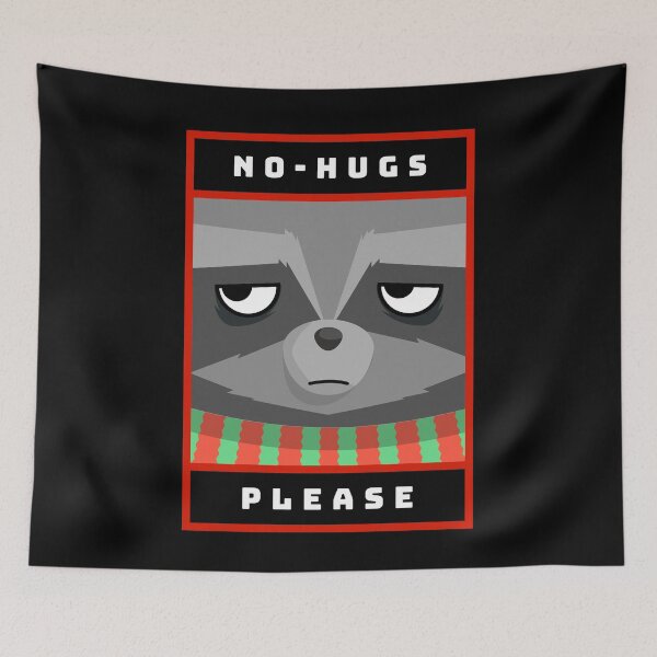Item preview, No Hugs Please | Xmas 2020 | Mad Racoon Illustration designed and sold by MAS-S.