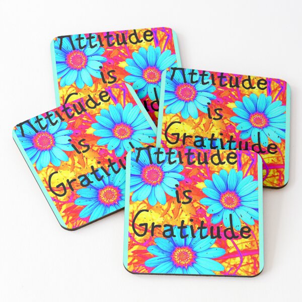 Item preview, ATTITUDE IS GRATITUDE BRIGHT AND CHEERY INSPIRATIONAL FLORAL  designed and sold by Opalbluerose.