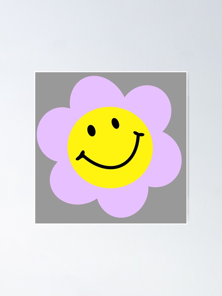 Smiley Face Indie Flower Poster By Sistermoiyaa Redbubble Smiley faces white yellow happy simple smiley pattern smile face kids nursery boys girls decor acrylic tray by charlottewinter. redbubble