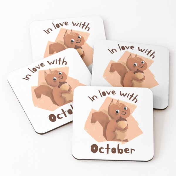 Item preview, In Love with October | Cute Kawaii Squirrel Illustration designed and sold by MAS-S.