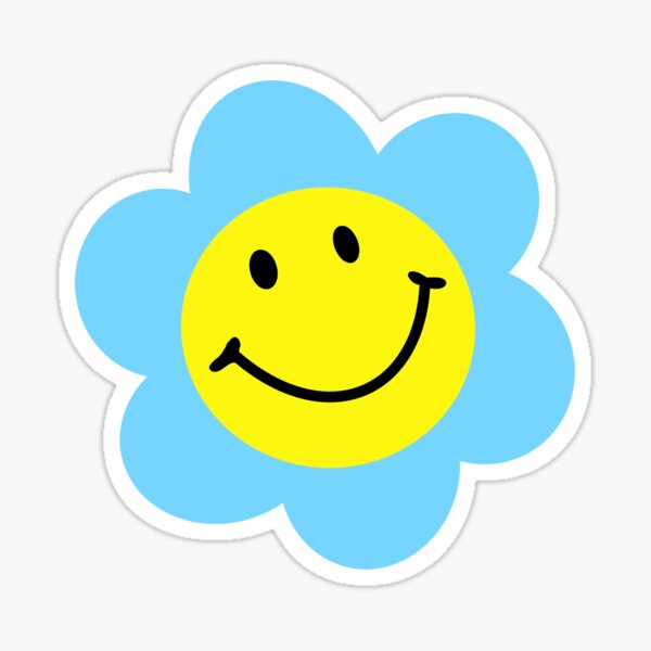 Smiley Face Indie Flower Sticker By Sistermoiyaa Redbubble