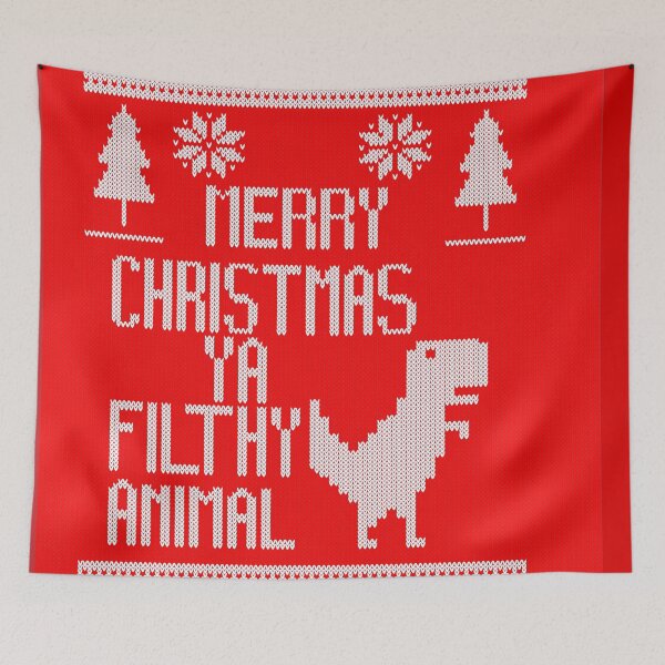Item preview, Merry Christmas Ya Filthy animal knitting style designed and sold by quotesvibe.