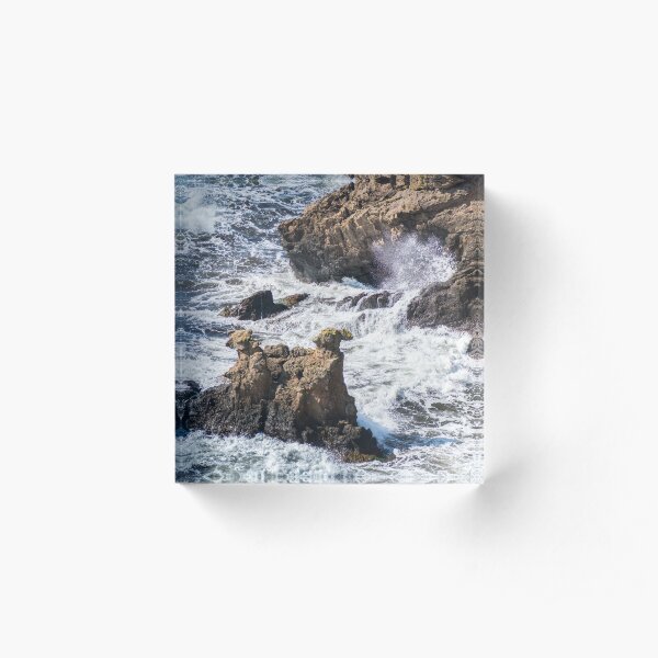 The Camel Cliffs during storm and high waves Acrylic Block