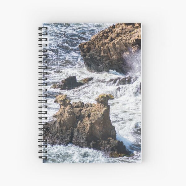 The Camel Cliffs during storm and high waves Spiral Notebook
