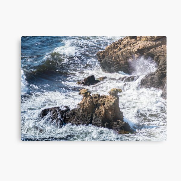The Camel Cliffs during storm and high waves Metal Print
