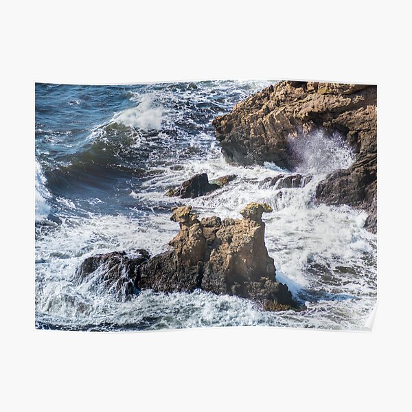 The Camel Cliffs during storm and high waves Poster