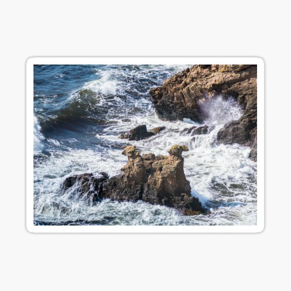 The Camel Cliffs during storm and high waves Sticker