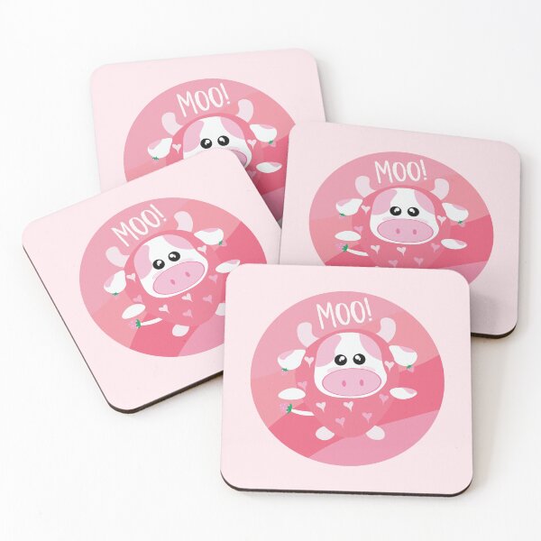 Item preview, Cute Pink Strawberry Cow Fruit Cartoon designed and sold by twicetrader.