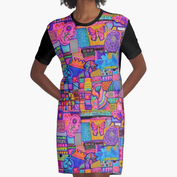 Pandemic Patchwork Graphic T-Shirt Dress