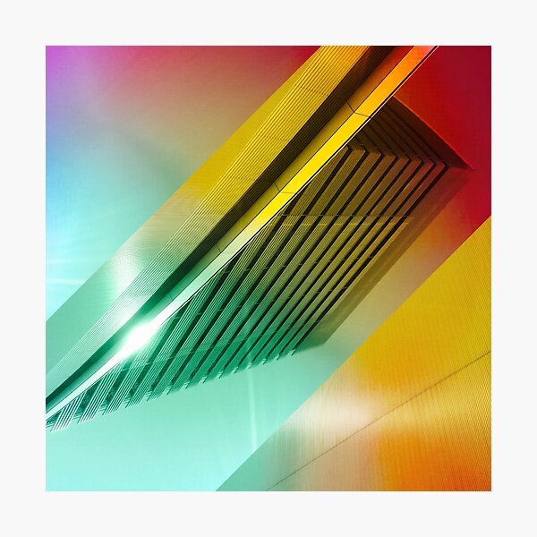 Colorful Modern Building Urban City Abstract Geometric Gradation Photographic Print