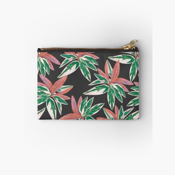 Item preview, Calathea Triostar Stromanthe Plant With Dark Grey Background - Green, Rust, Blush, Magenta designed and sold by Marina Oliveira Studio.