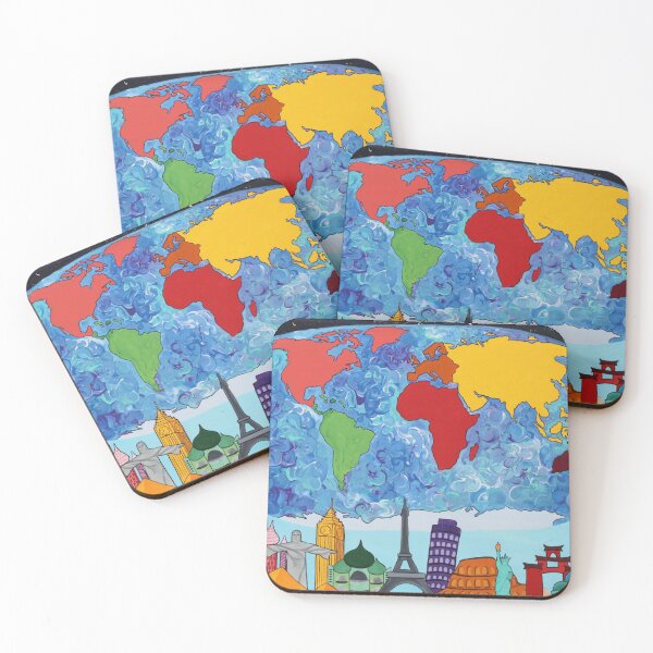 Item preview, World Map and Skyline designed and sold by Monica Vasquez.