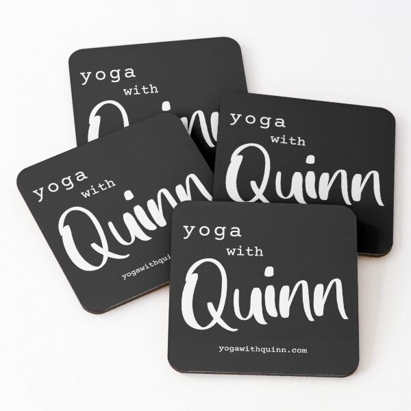 Item preview, Yoga With Quinn (white on black) designed and sold by quinnhopp.
