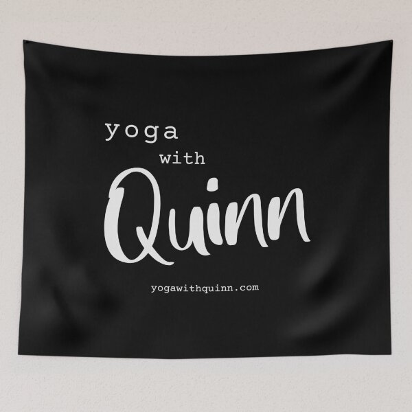 Item preview, Yoga With Quinn (white on black) designed and sold by quinnhopp.