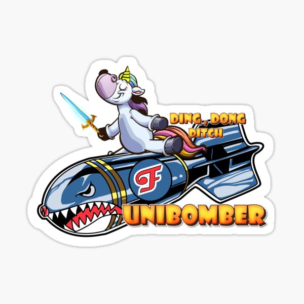 Unibomber Unicorn Sticker