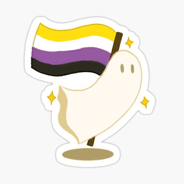 Non Binary Pride Ghost Sticker By Lucabug Redbubble 2809