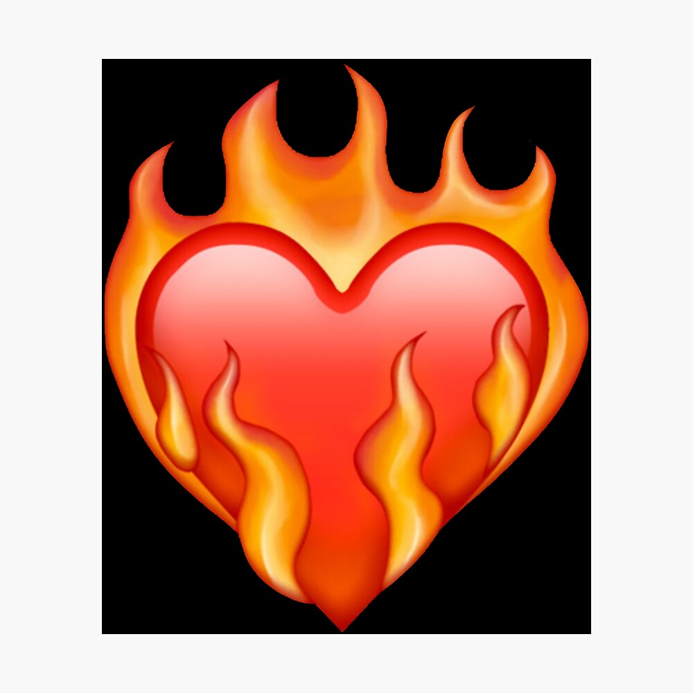 Poster Emoji Coeur De Feu Par Anelalexandra Redbubble