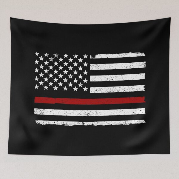 Item preview, Thin Red Line American Flag Distressed- firefighters designed and sold by crimsontreasure.
