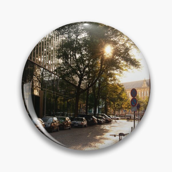 Item preview, Fall cityscape with buildings and shiny golden sun designed and sold by NinelRo.