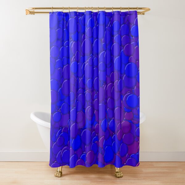 Blue and Purple Bubbles Shower Curtain