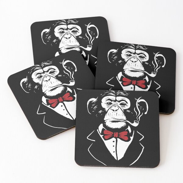 Item preview, Gentleman monkey with bow tie smoking pipe designed and sold by ShirtDigger.