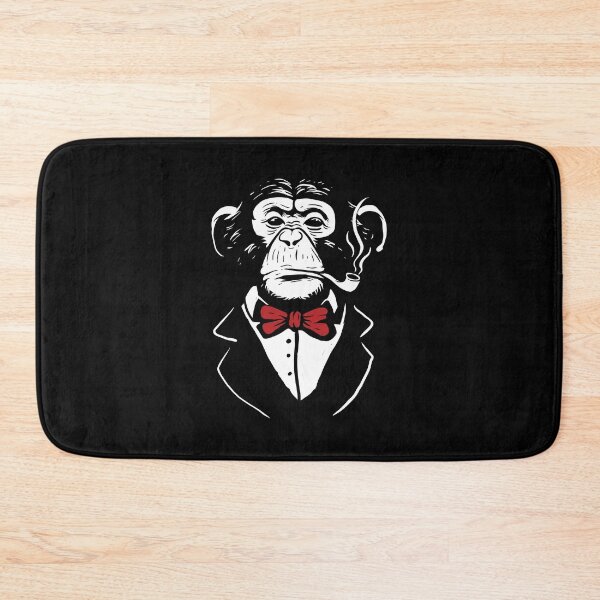 Item preview, Gentleman monkey with bow tie smoking pipe designed and sold by ShirtDigger.