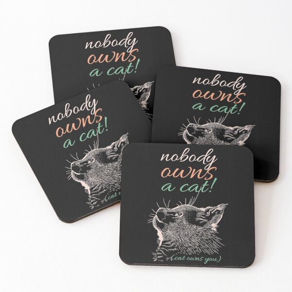 Item preview, Nobody owns a cat, black background designed and sold by korasi.