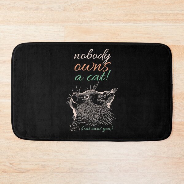 Item preview, Nobody owns a cat, black background designed and sold by korasi.