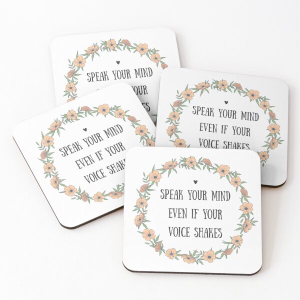 Item preview, speak your mind even if your voice shakes quote designed and sold by Scrapbooking Stickers by Annomaria.