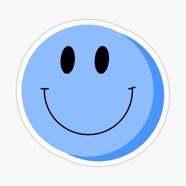 Shadow Smiley Face Blue Sticker By Ionaappolina Redbubble