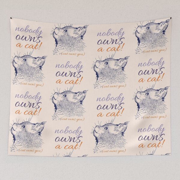 Item preview, Nobody owns a cat, light background designed and sold by korasi.