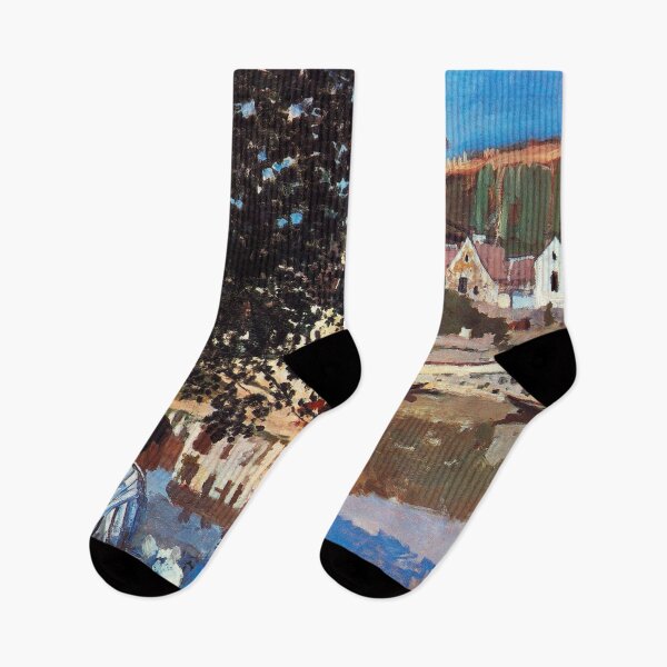 Item preview, River Scene at Bennecourt-Claude Monet designed and sold by LexBauer.