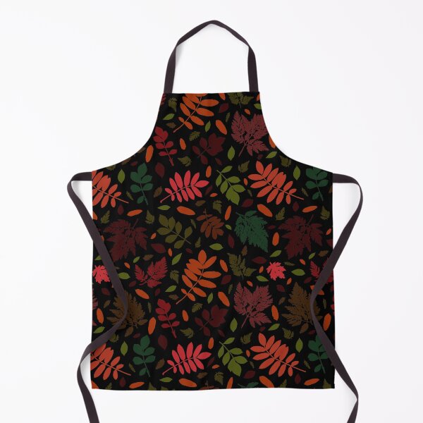 Item preview, Multicolor autumn leaves 11. Wild herbs seamless pattern on black. Autumn leaf fall. Wild life designed and sold by Yulia Chepurova.