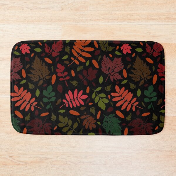 Item preview, Multicolor autumn leaves 11. Wild herbs seamless pattern on black. Autumn leaf fall. Wild life designed and sold by Yulia Chepurova.
