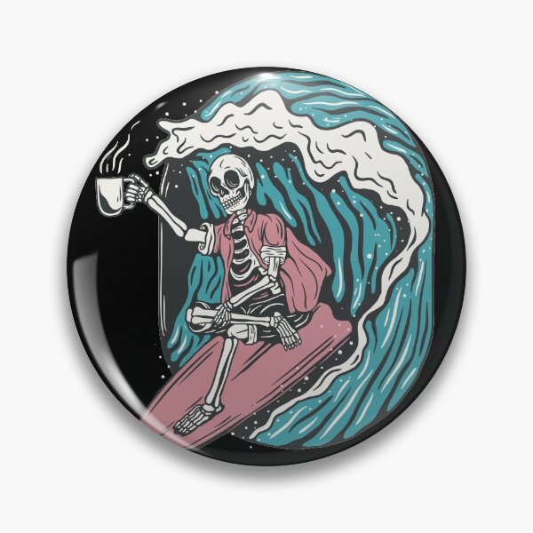 Aperçu de l'œuvre Crâne de surfeur drôle créée et vendue par PatternSquare.