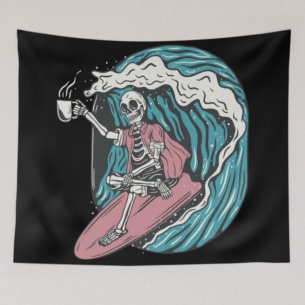 Item preview, Funny Surfer Skull designed and sold by PatternSquare.