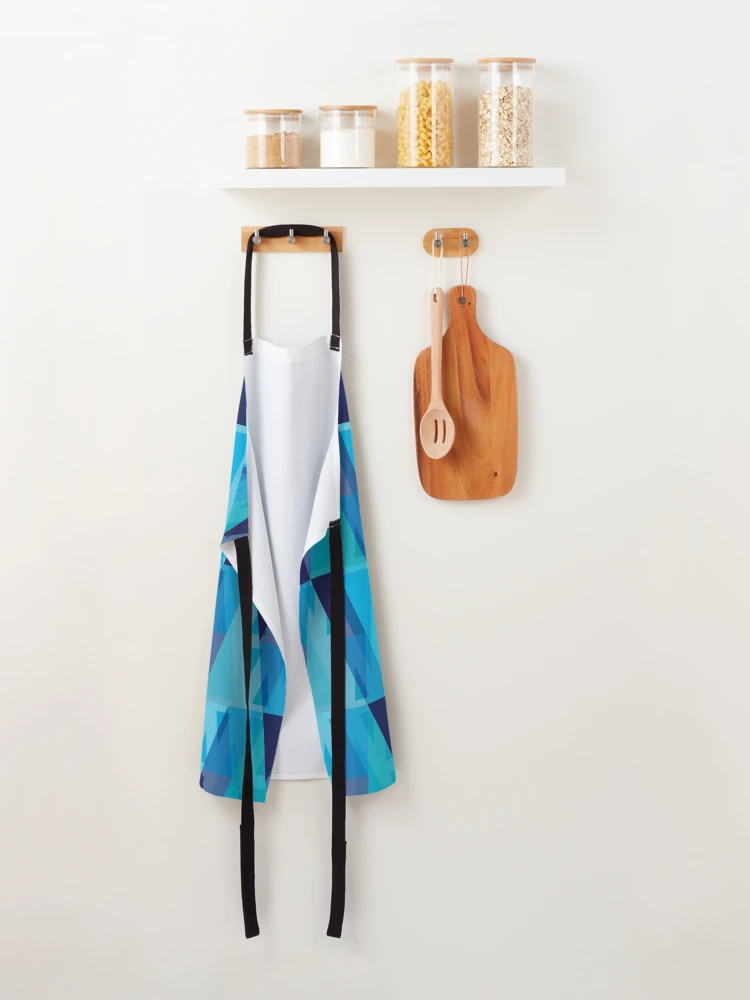 Thumbnail 2 of 6, Apron, Vertical Triangles Pattern – Blue designed and sold by RoguePatterns.