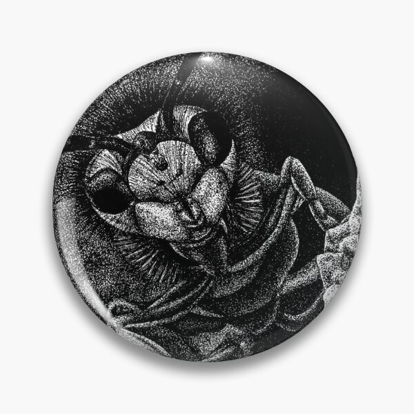 Item preview, Wasp black and white animal insect bug ink illustration designed and sold by LorenDowding.