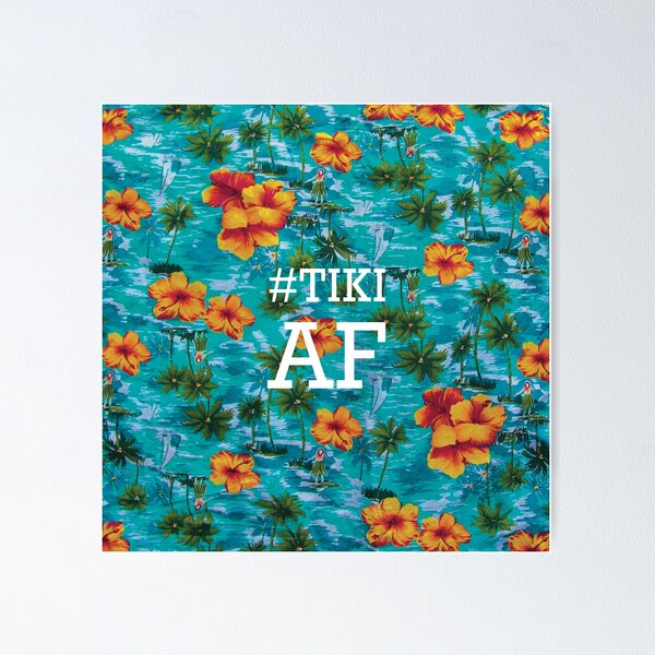 Item preview, Tiki AF - Tropical, Hawaiian, Polynesian, Surf designed and sold by electricdreamz.