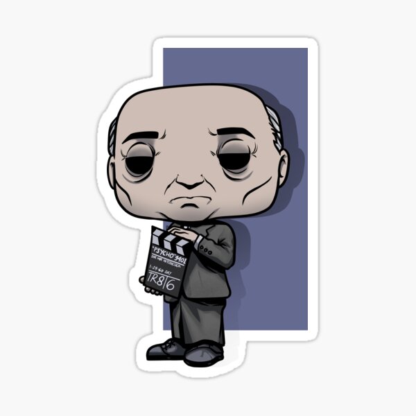 Alfred Hitchcock Représentation de dessin animé unique Sticker