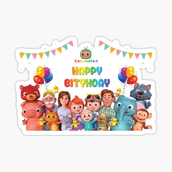 Download Happy Birthday Cocomelon Stickers Redbubble