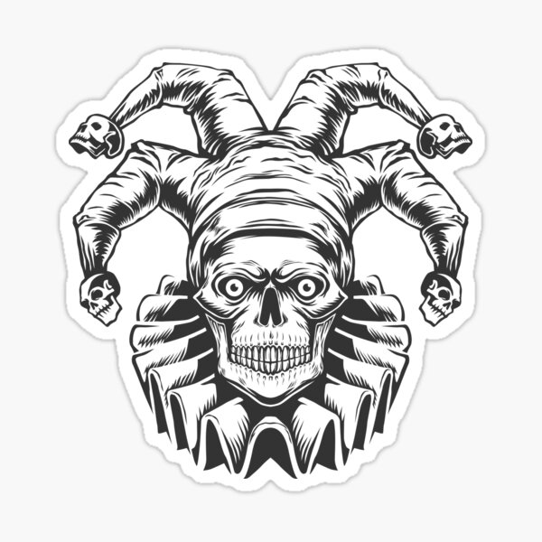 "Joker Skull Helmet Sticker" Sticker by PatternSquare Redbubble