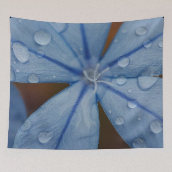Item preview, Bloom Blue Flower Floral Raindrops Wet Montserrat Caribbean designed and sold by Forestia.