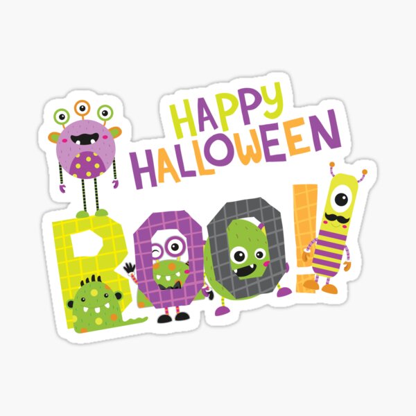 Item preview, Boo! Happy Halloween Cute Monsters designed and sold by Printedarts.